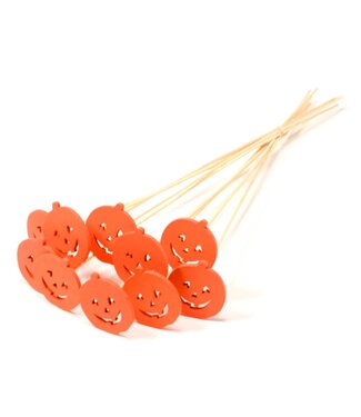 LDD Woodshape pumpkin head o/s 10pc orange spring ( x 25 )