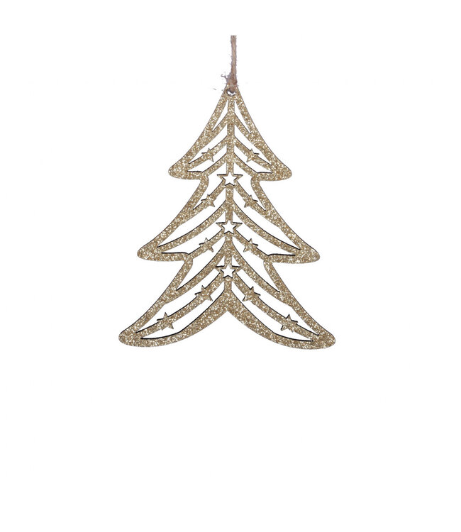 Kerst Deco hanger boom 08.5*10.5cm | Per 8 stuks te bestellen