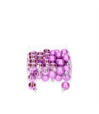 4A Gemengde roze Kerstballen mat & glanzend | Diameter 25 millimeter | Per 72 stuks