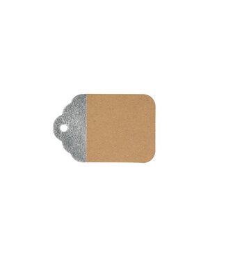 4A Silbernes Etikett Weihnachten Classy | Abmessungen 8,5 5,5 Zentimeter | Pro 50 Stück