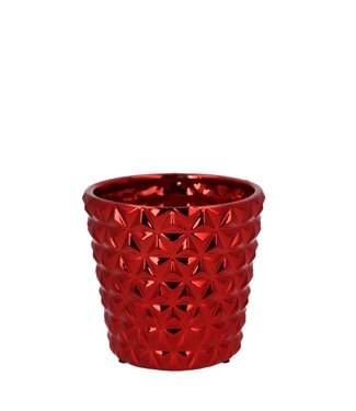 4A Kerst Keramiek Diamond pot d13.5*12cm ( x 6 )