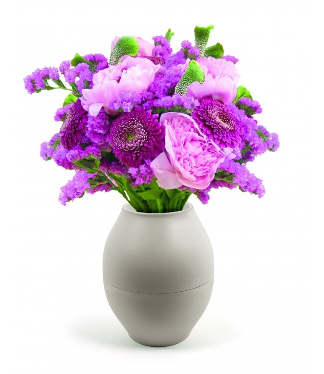 Grey Plastic Diabolo Vase | Size 8 x 15 x 17.5 centimetres | Available to order in sets of 10