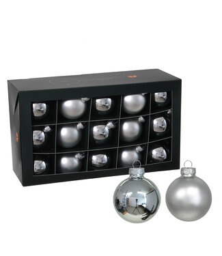 4A Zilverkleurige Kerstballen mat & glanzend | Diameter 60 millimeter | Per 30 stuks