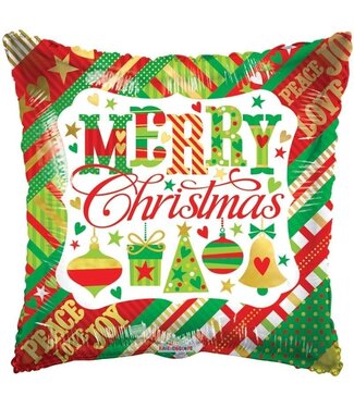 4A Kerst Ballon Merry Christmas | Hoogte 45 centimeter | Per 10 stuks