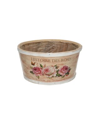4A Pot de fleurs en bois naturel Histoire | Dimensions 22 x 11 centimètres | Par lot de 10 pièces