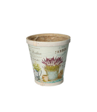4A Hout Lavendel pot d13*14cm ( x 10 )
