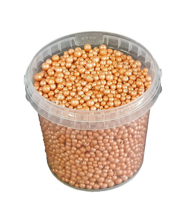 Orangene Terrakotta-Kügelchen | Deco Pearls 4 - 8 Millimeter | 1 Liter pro Eimer | Pro 6 Eimer bestellbar