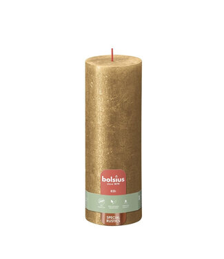 4A Gold shiny rustic Bolsius stub candle | Diameter 7 centimetres | Height 19 centimetres | Per 4 pieces