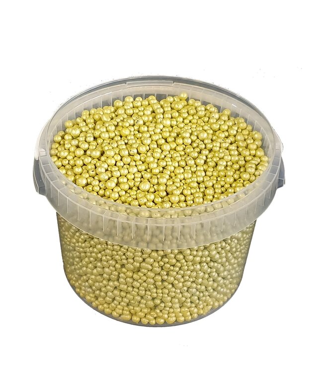 Gelbe Terrakotta-Kügelchen | Deco Pearls 4 - 8 Millimeter | 3 Liter pro Eimer | Pro Eimer bestellbar