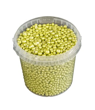 QC Grüne Terrakotta-Kügelchen | Deko-Perlen 4 - 8 Millimeter | 1 Liter pro Eimer | Pro 6 Eimer