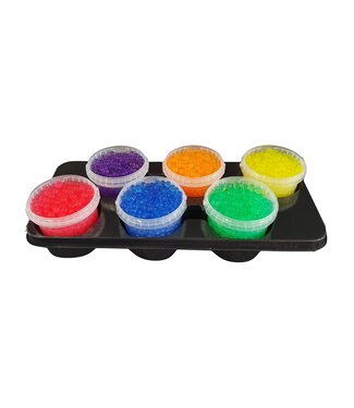 QC Mischen Sie farbige Wasserperlen, Orbeez oder Wasserperlen | 2,5 - 3 Millimeter Hydro-Gelperlen | 1 Liter pro Eimer | Pro 6 Eimer