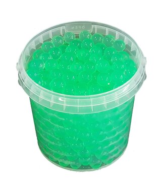 QC Hellgrüne Wasserperlen, Orbeez oder Wasserperlen | 2,5 - 3 Millimeter Hydrogelperlen | 1 Liter pro Eimer | Pro 6 Eimer
