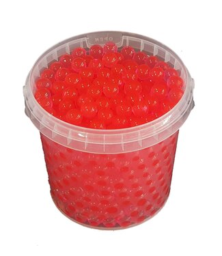 QC Kirschrote Wasserperlen, Orbeez oder Wasserperlen | 2,5 - 3 Millimeter Hydrogelperlen | 1 Liter pro Eimer | Pro 6 Eimer