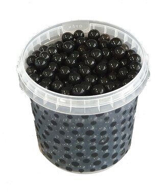 QC Schwarze Wasserperlen, Orbeez oder Wasserperlen | 2,5 - 3 Millimeter Hydro-Gelperlen | 1 Liter pro Eimer | Pro 6 Eimer