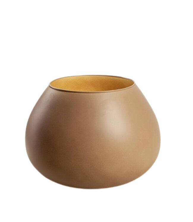 Eco vase Lassad sand-coloured | Min. diameter 13 centimetres max. diameter 22 centimetres | Height 16.5 centimetres | To be ordered by piece