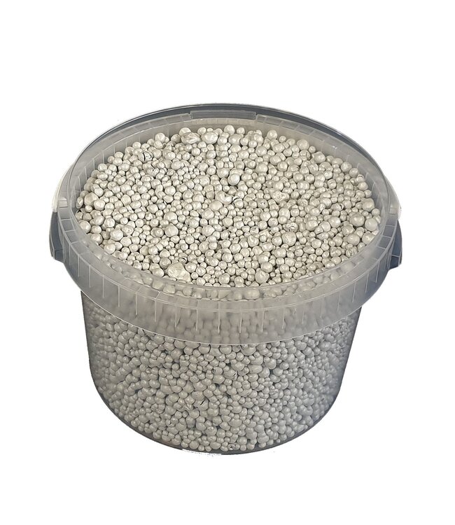 Weiße Terrakotta-Kügelchen | Deco Pearls 4 - 8 Millimeter | 3 Liter pro Eimer | Pro Eimer bestellbar