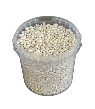 QC Weiße Terrakotta-Kügelchen | Deco Pearls 4 - 8 Millimeter | 1 Liter pro Eimer | Pro 6 Eimer