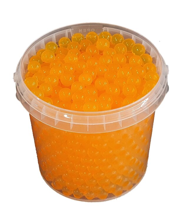 Orange Wasserperlen, Orbeez oder Wasserperlen | 2,5 - 3 Millimeter Hydro-Gelperlen | 1 Liter pro Eimer | Pro 6 Eimer zu bestellen