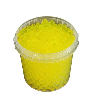 QC Gelbe Wasserperlen, Orbeez oder Wasserperlen | 2,5 - 3 Millimeter Hydrogelperlen | 1 Liter pro Eimer | Pro 6 Eimer