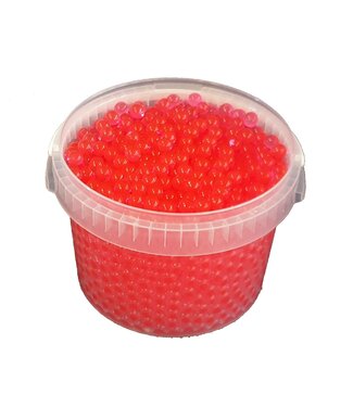 QC Kirschfarbene Wasserperlen, Orbeez oder Wasserperlen | 2,5 - 3 Millimeter Hydro-Gelperlen | 3 Liter pro Eimer | Pro Eimer