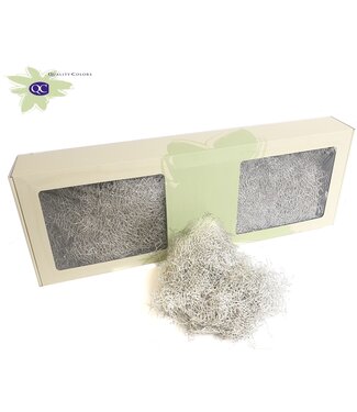 QC Gepreserveerde Koraalvaren platinakleurig met glitters | Per 30 bossen x 10 stelen