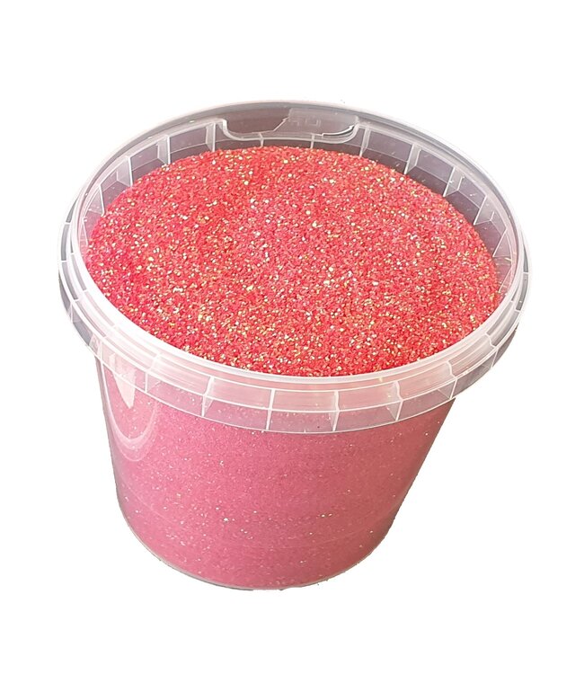 Eimer Glitter irisierend rot | Gewicht 400 g | Eimerweise bestellen