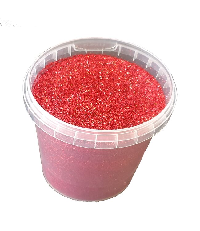 Eimer Glitter Laser rot | Gewicht 400 g | Eimerweise bestellen