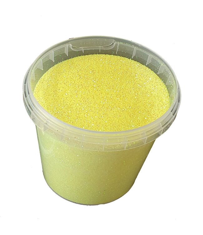 Seau de paillettes jaune cristal | Poids 400 grammes | Taille des paillettes 1/64 | 0.6 mm | 15 Hex | Commande par seau
