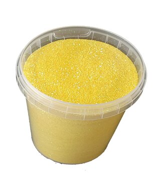 QC Regenboog gele glitters | Maat 1/64 - 0,6 mm - 15 Hex | | Gewicht 400 gram | Per emmer
