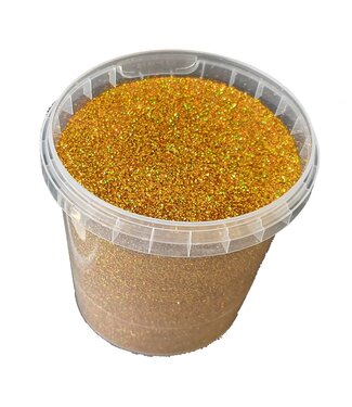 QC Bucket of glitter laser gold-coloured | Weight 400 grams | Per bucket