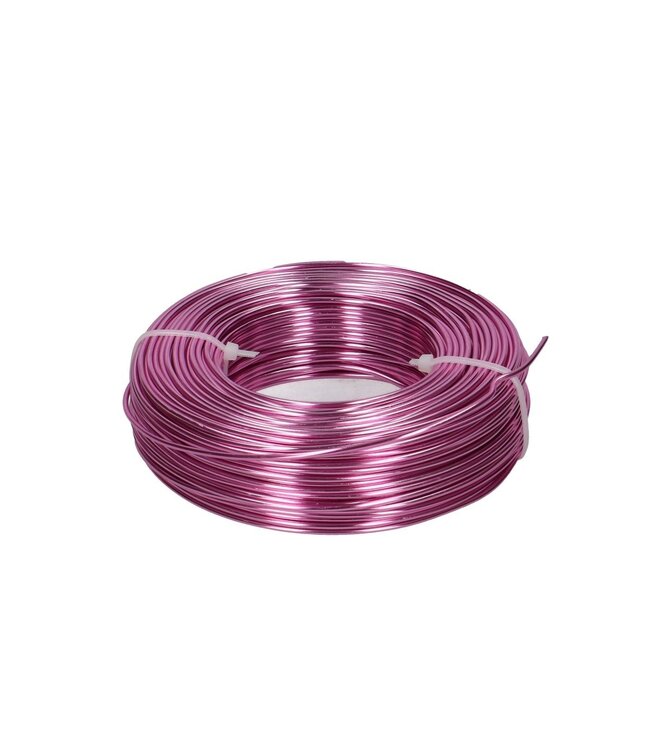 Lichtroze aluminium draad | Diameter 2 millimeter | Lengte 60 meter | Gewicht 500 gram | Per stuk te bestellen