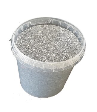 QC Zilverkleurige glitters | Maat 1/64 - 0,6 mm - 15 Hex | | Gewicht 400 gram | Per emmer