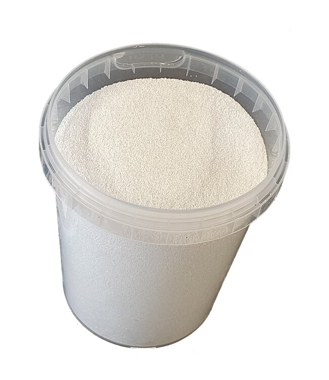 Bucket glitters white | Weight 400 grams | Size glitters 1/64 | 0.6 mm | 15 Hex | Order by bucket