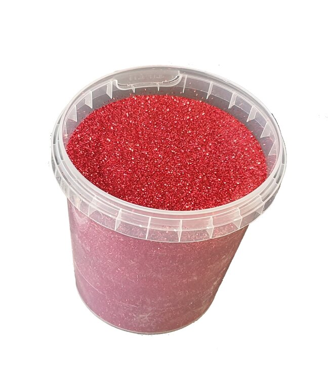 Eimer Glitter rot | Gewicht 400 Gramm | Größe Glitter 1/64 | 0,6 mm | 15 Hex | Eimerweise bestellen