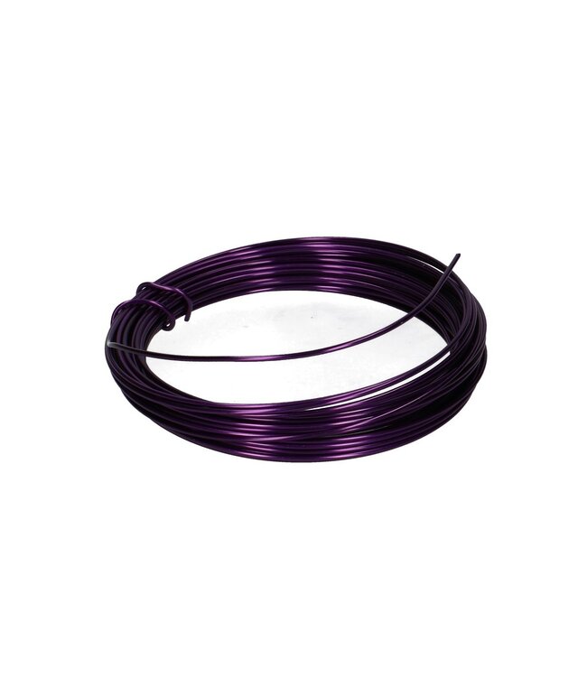 Lilakleurig aluminium draad | Diameter 2 millimeter | Lengte 12 meter | Gewicht 100 gram | Per stuk te bestellen