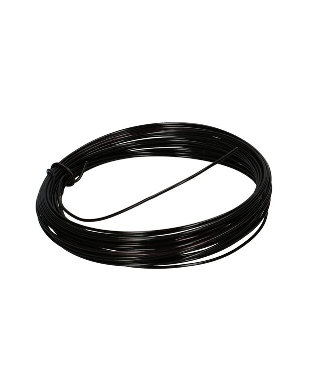 Zwart aluminium draad | Diameter 2 millimeter | Lengte 12 meter | Gewicht 100 gram | Per stuk te bestellen