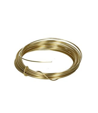 4A Goudkleurig aluminium draad | Diameter 2 millimeter | Lengte 12 meter | Gewicht 100 gram | Per stuk