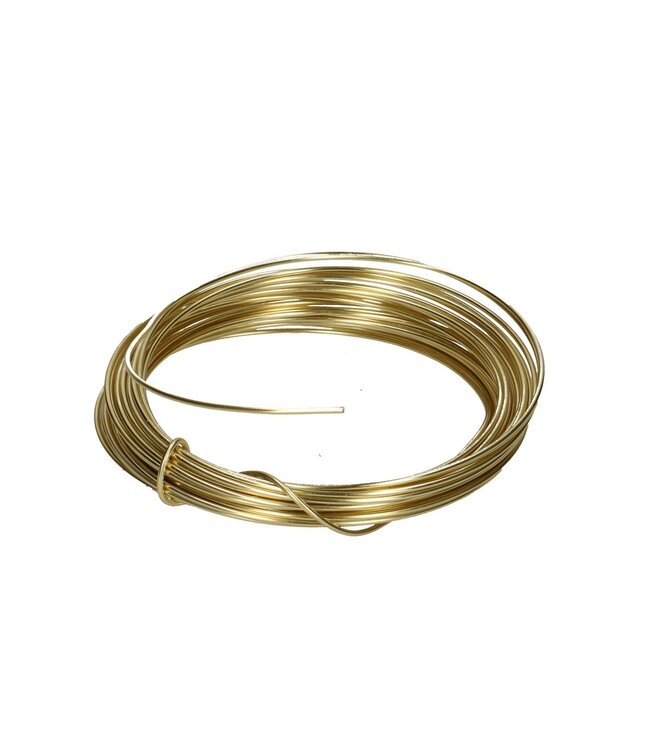 Goudkleurig aluminium draad | Diameter 2 millimeter | Lengte 12 meter | Gewicht 100 gram | Per stuk te bestellen
