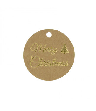 4A Kerst Labels Merry Christ. d05cm x50 | Per stuk