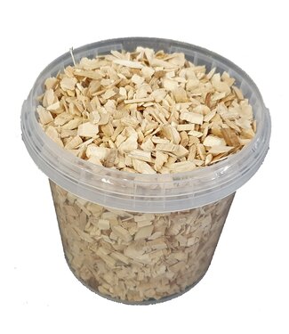 QC Natürliche unbehandelte Holzschnitzel | 5 - 8 Millimeter Holzchips | 1 Liter pro Eimer | Pro 6 Eimer