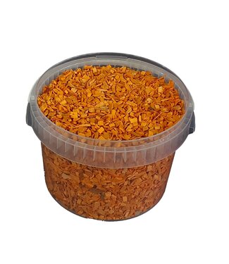 QC Orangene Holzschnitzel | 5 - 8 Millimeter Holzchips | 3 Liter pro Eimer | Pro Eimer
