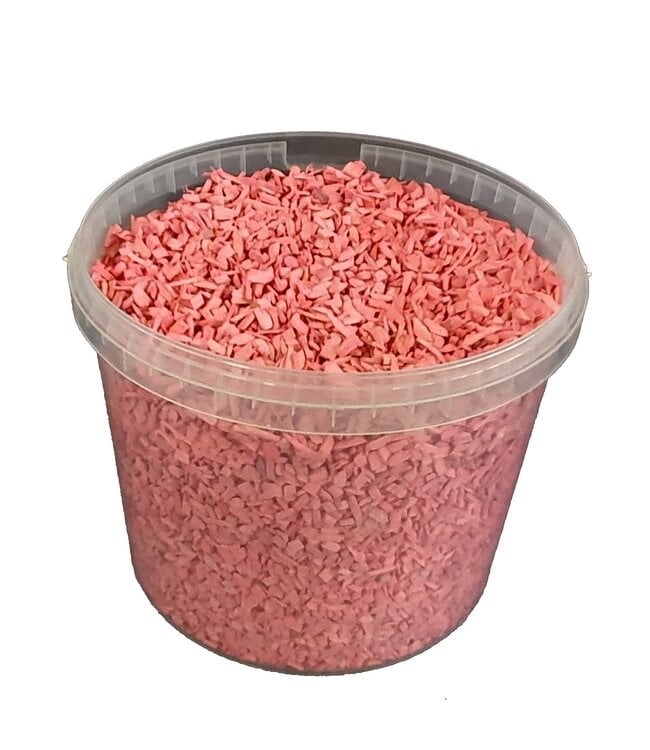 Houtsnippers roze mat | Emmerinhoud 10 liter | Per emmer te bestellen