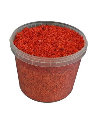 QC Rote Holzschnitzel | 5 - 8 Millimeter Holzschnitzel | 10 Liter pro Eimer | Pro Eimer