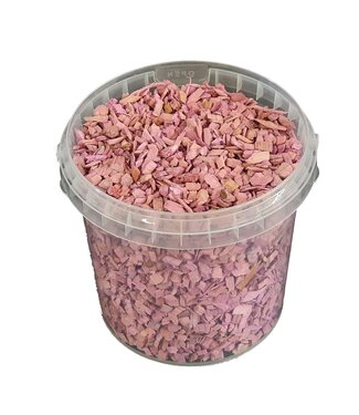 QC Houtsnippers roze mat | Emmerinhoud 1 liter | Per 6 emmers