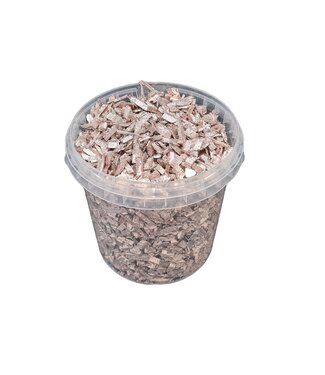 QC Champagnerfarbene Holzspäne | 5 - 8 Millimeter Holzchips | 1 Liter pro Eimer | Pro 6 Eimer