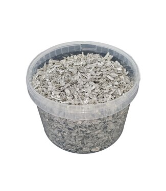 QC Platinfarbene Holzspäne | 5 - 8 Millimeter Holzchips | 10 Liter pro Eimer | Pro Eimer