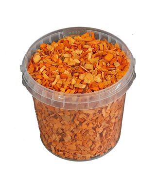 QC Oranje Holzschnitzel | 5 - 8 Millimeter Holzchips | 1 Liter pro Eimer | Pro 6 Eimer