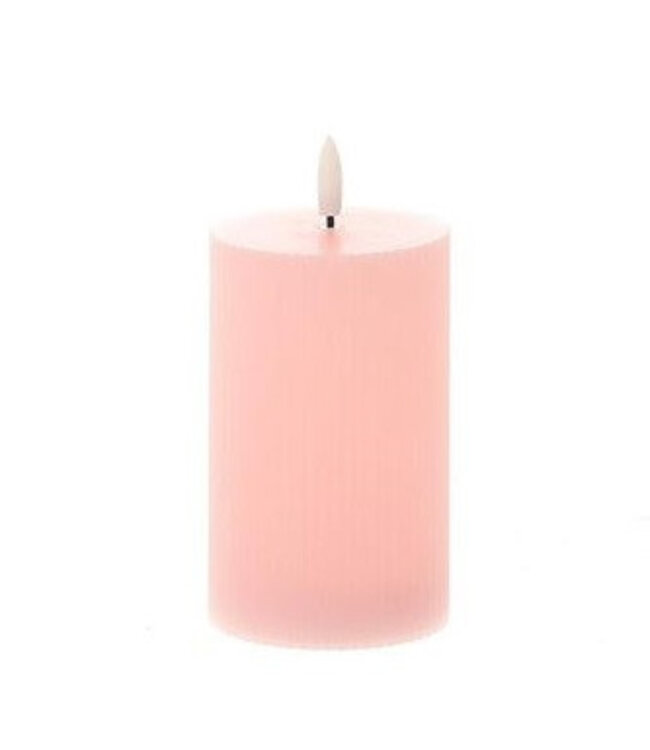 LED pillar candles light pink | Diameter 7.5 centimetres | Height 12.5 centimetres | Excluding AA batteries | Order per 6 pieces