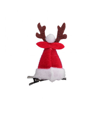 4A Kerst Deco clip kerstmuts 6cm x8 ( x 1 )