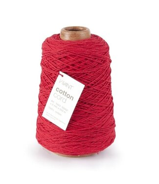 4A Fil de coton rouge | Épaisseur 2 millimètres | Longueur 500 mètres | Par pièce